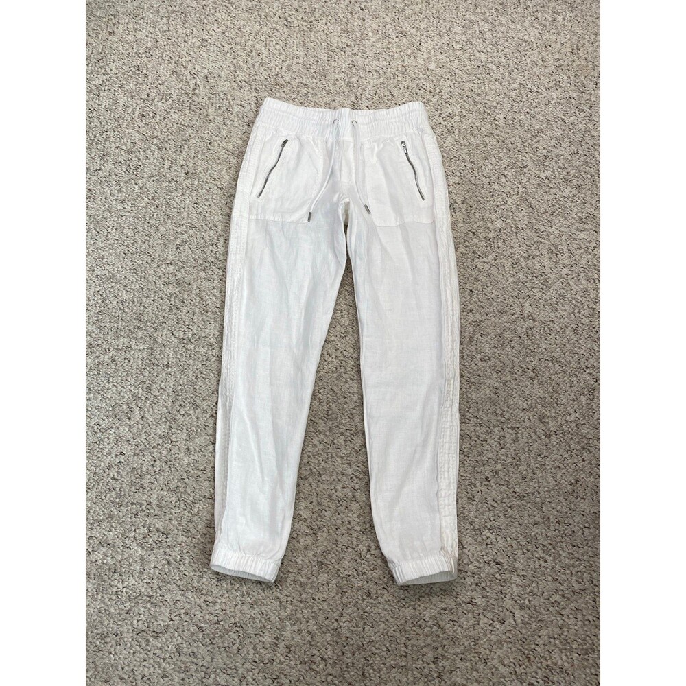 ATHLETA Cabo 100% Linen Joggers Calla White Size 2 NWOT - Picture 3 of 11
